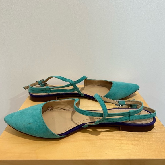 ZARA TRAFALUC turquoise flats - Picture 6 of 8